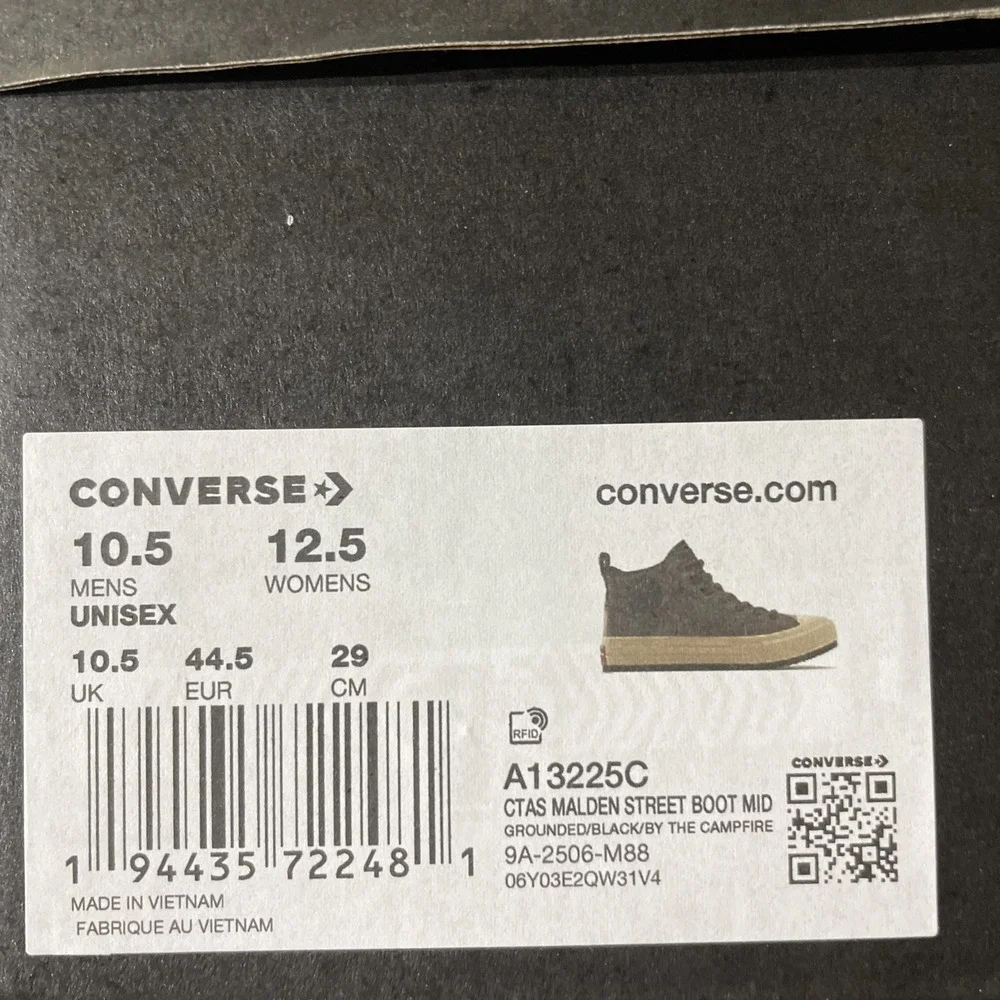 Converse CTAS Malden Street Grounded Men's Faux‎ Leather Boot Sneakers Size 10.5